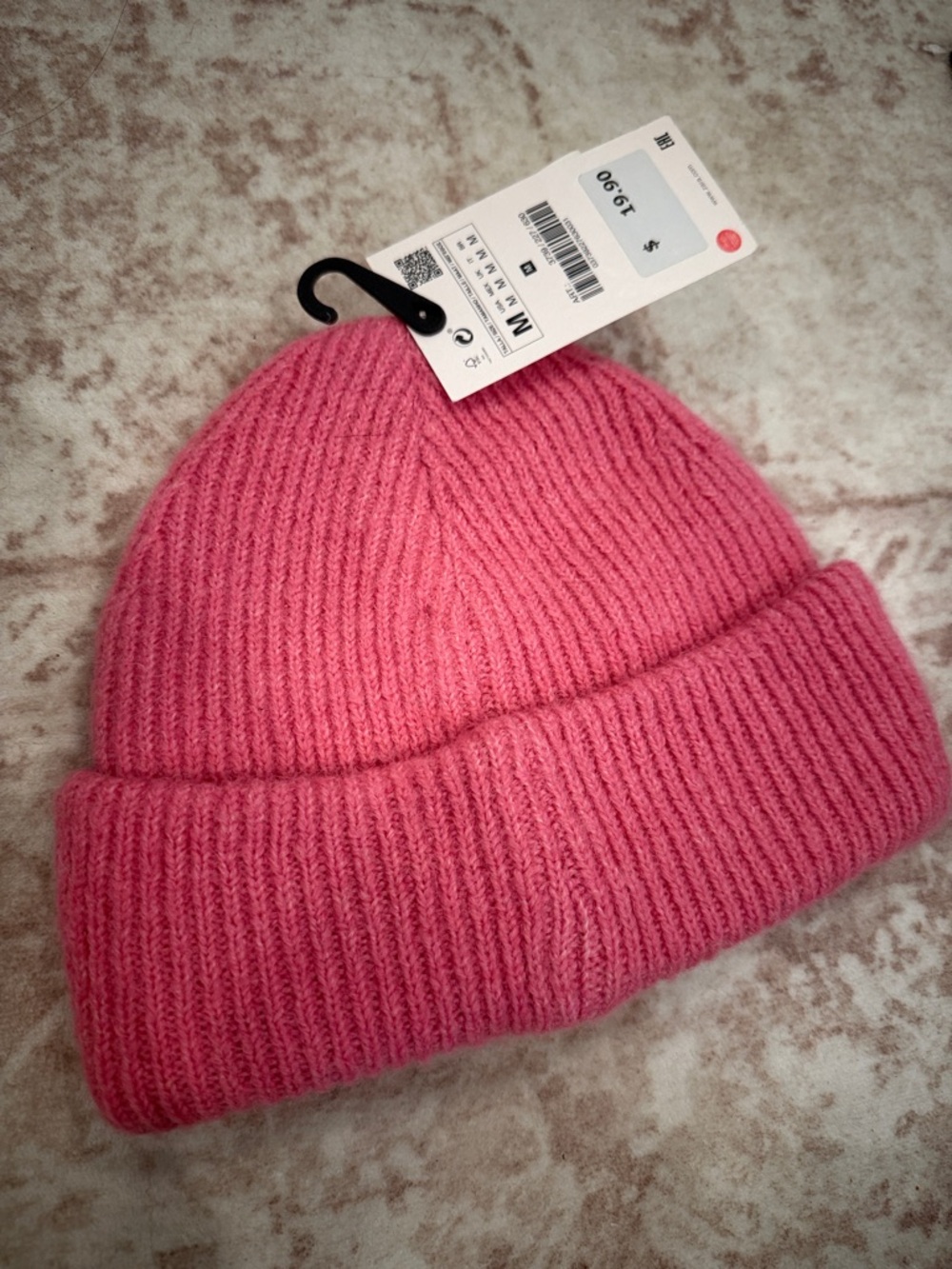 NWT Zara Pink Knit Beanie Hat